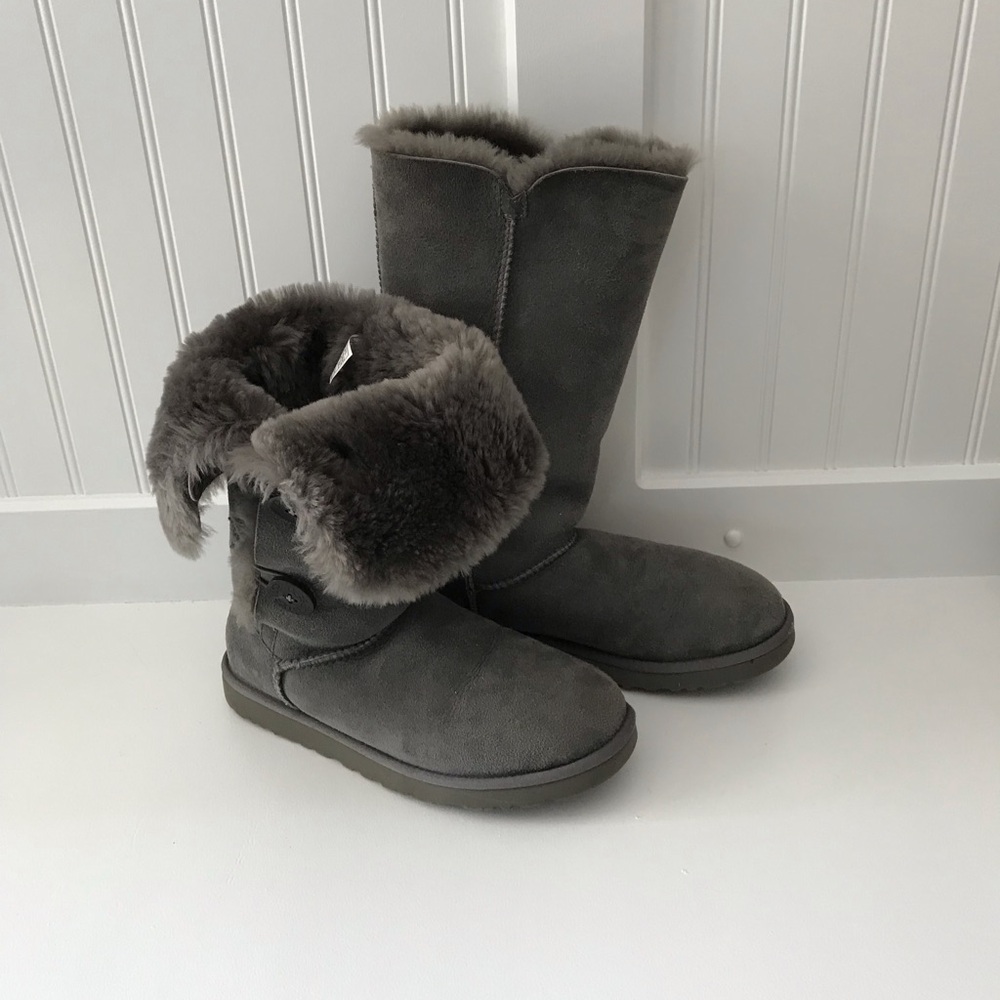 Ugg Gray Bailey Button Tall Women's Boots - Picture 5 of 7
